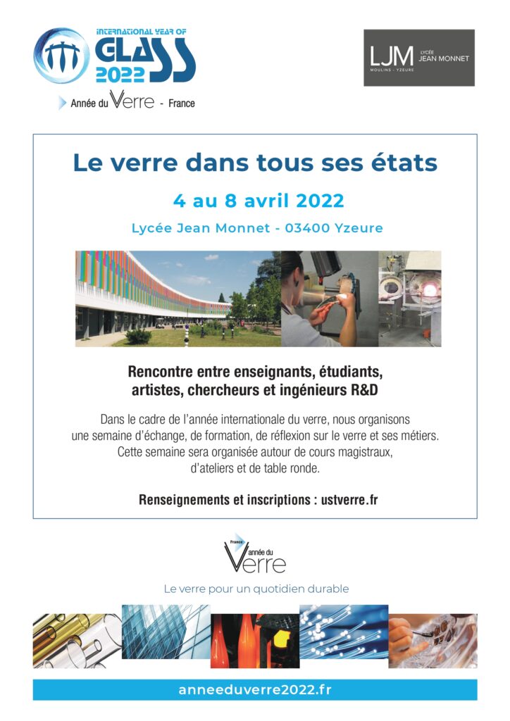 L'ANNEE INTERNATIONALE DU VERRE - AVRIL 2022